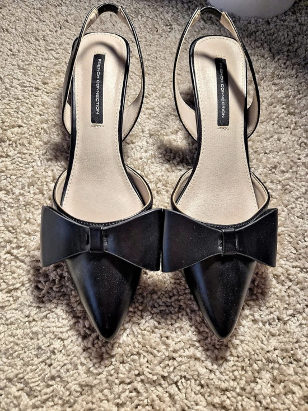 Black Bow Pointed-Toe Heels NWT